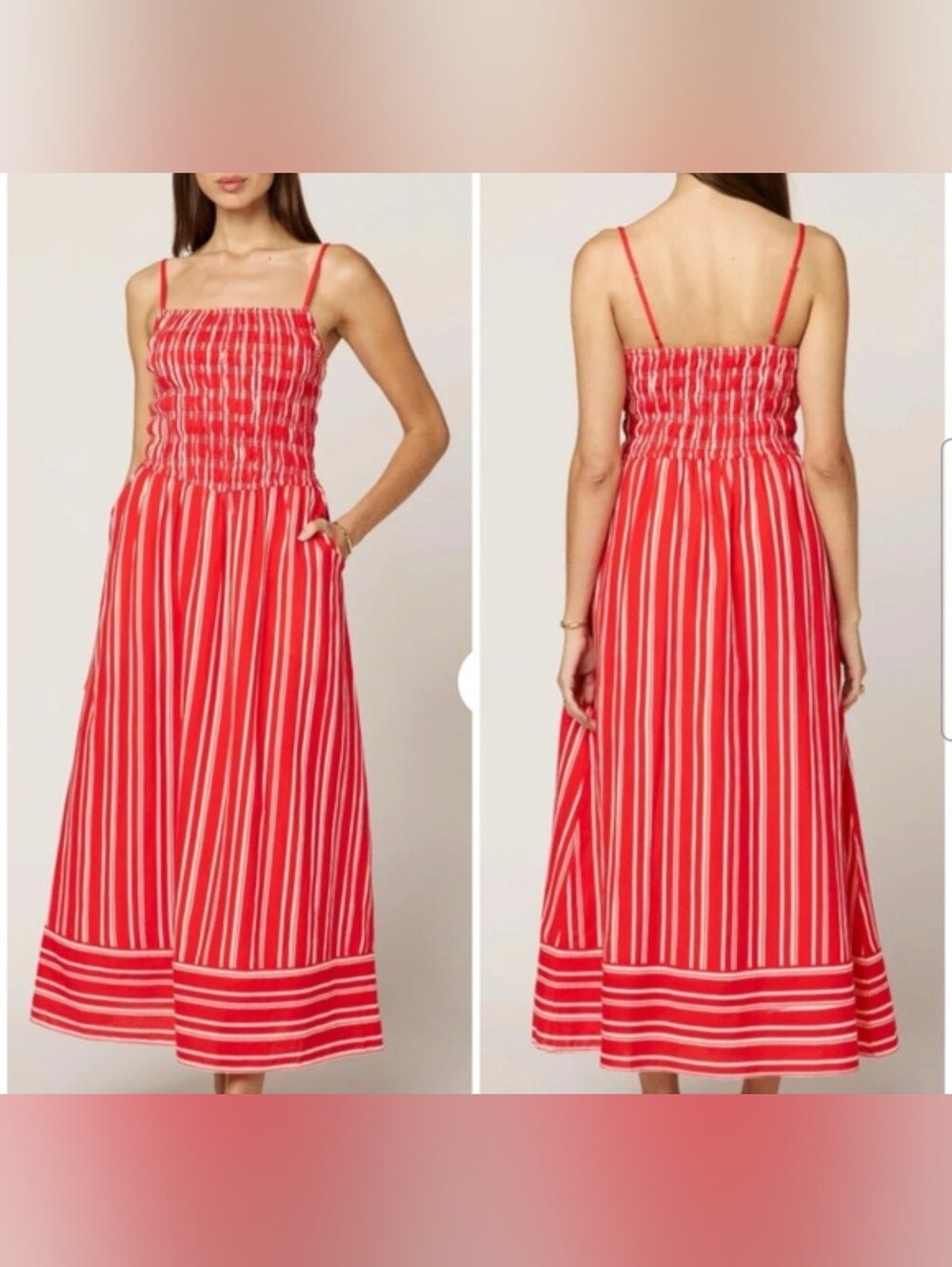 CLEOBELLA Lacey Ankle Dress in Poppy Red & Ivory size M